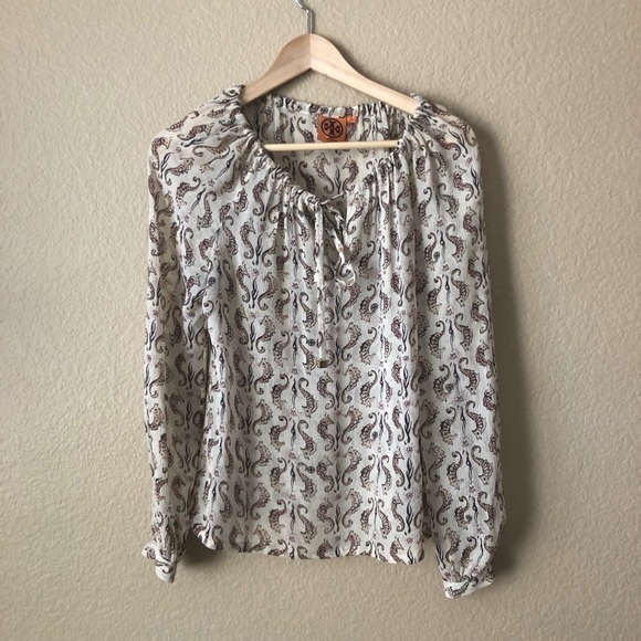 Tory Burch Sophie tunic seahorse print - Picture 2 of 6